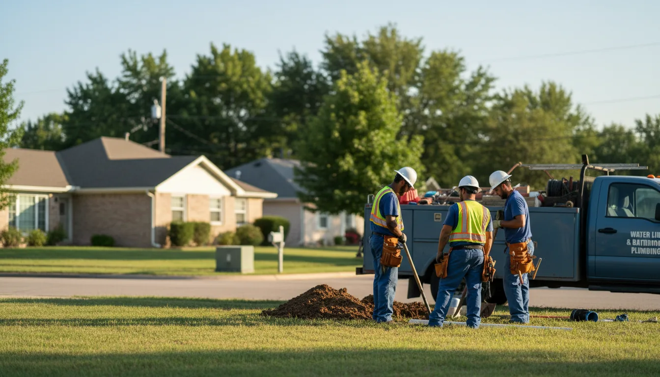 Residential water line and bathroom plumbing service in Edgerton, OH